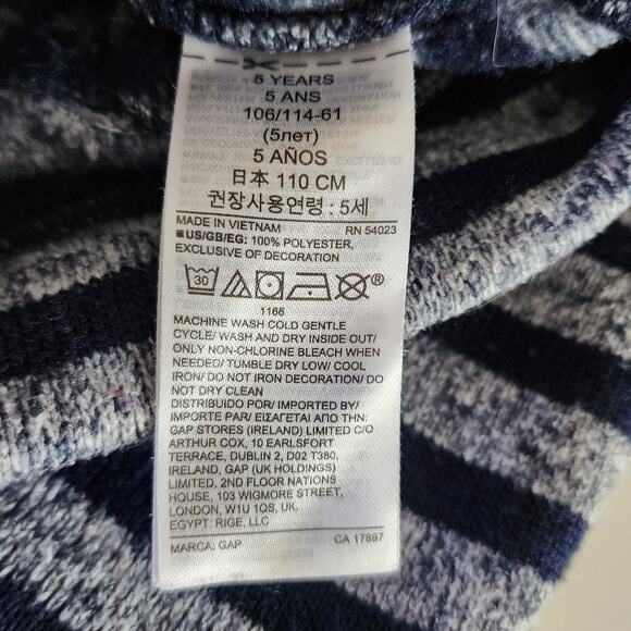 Gap Baby Navy & Gray Striped Mock Neck Sweater 5T - Picture 5 of 5